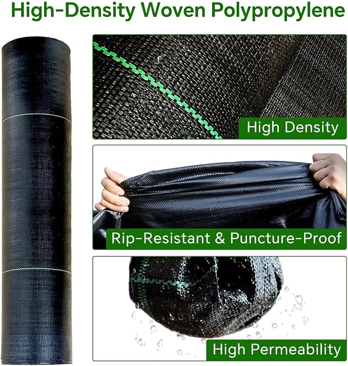Weed Barrier Landscape Fabric Heavy Duty,1.4FT x 100FT Premium Garden Weed Blocker Fabric for Weed Control, Plastic Ground Cover with Woven Weed Cloth,Durable Landscaping Fabric