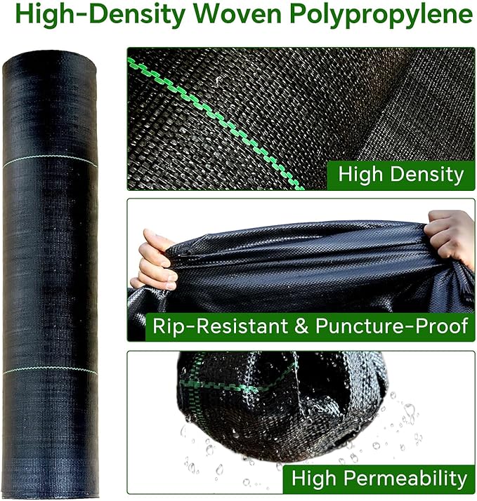 Weed Barrier Landscape Fabric Heavy Duty,1.4FT x 50FT Premium Garden Weed Blocker Fabric for Weed Control, Plastic Ground Cover with Woven Weed Cloth,Durable Landscaping Fabric