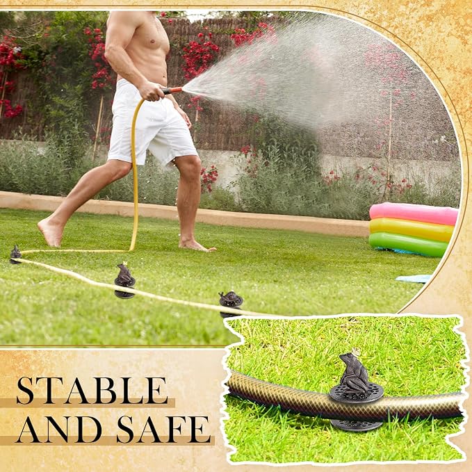 Briwooody 3 Pcs Garden Hose Guide Set Stakes Heavy Duty Cast Iron Water Hose Guide Spike Garden Stakes Decorative for Outside Flower Beds Plant(Stylish)