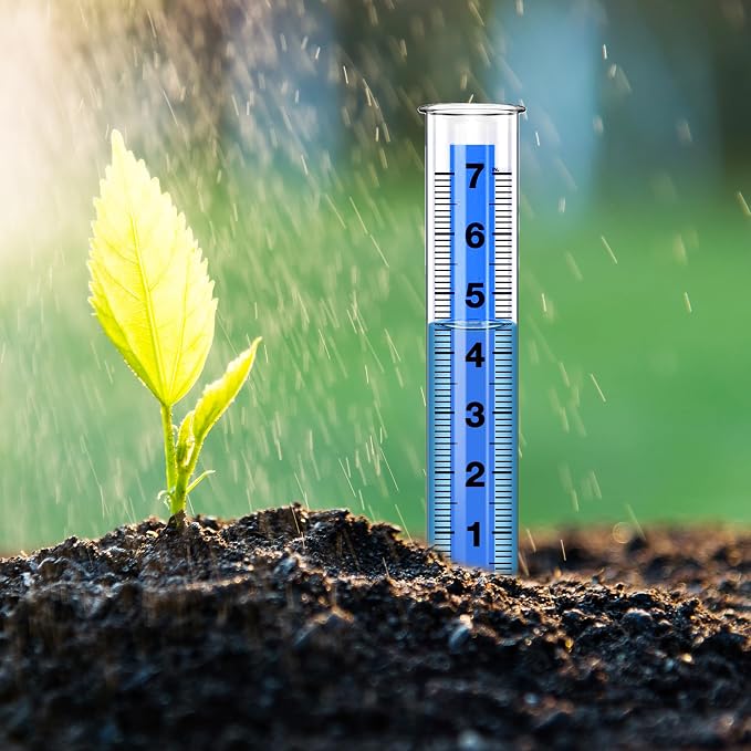 Rain Gauge Outdoor, Rain Gauge Replacement Tube, 7" Capacity Plastic Rain Gauges Outdoors Best Rated, Large Guage for Yard Garden Fence Lawn Farm, 2 Pcs Tubes with 1 Clean Brush