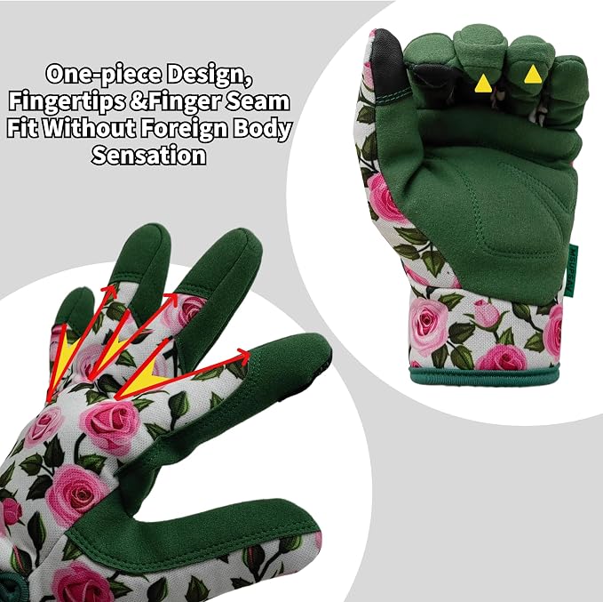 Gardening Gloves,Women Yard Work Garden Glove,Gifts | Thorn Proof,Puncture Resistant,Touchscreen,Gift,Leather,Spandex