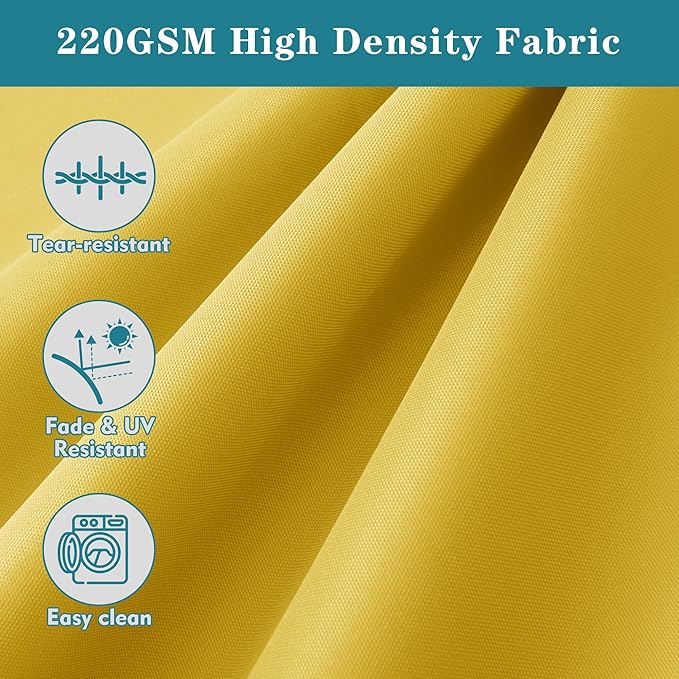 Outdoor Bench Cushion 42 x 18 Inch Thick Waterproof Porch Swing Cushions with Tie Patio Furniture Chair Cushion Bench Pad Color Fastness Backyard Seat Pads, Yellow