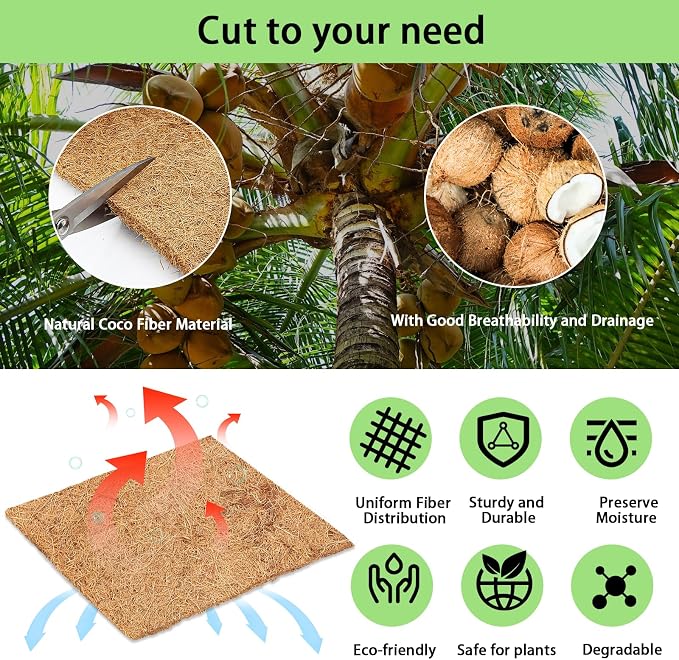 Thick Coco Fiber Liner Roll,120x16inch Natural Coconut Liners for Planter Box Flower Basket, Coco Coir Sheets Coconut Fiber Mat,Garden Decoration, DIY Moss Pole,Animal Pet Pad, Reptile Carpet