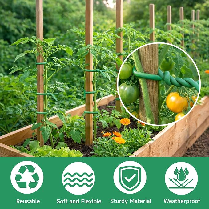 KINGLAKE Green Garden Wire with Pliers - 66 Feet 3.5mm Garden Ties Soft Plant Twist Ties Plant Wire for Climbing Plants Tomatoes Support Vines Vegetables Flowers Indoor & Outdoor Gardening Training