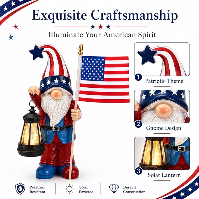 Nacome Solar Gnomes Statues for Garden Decor: Outdoor Sculptures for Clearance Lights for Outside Lawn Ornaments Porch Patio Balcony Yard Home – Birthday Gifts for Mom Grandma Women(12.2 in)