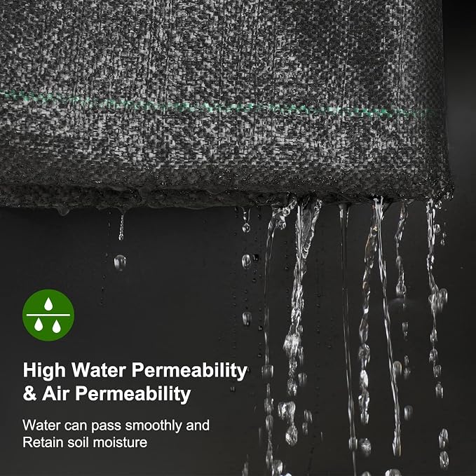 Jevrench 5oz Weed Barrier Landscape Fabric Heavy Duty, 3ft x 100ft Dual-Layer Premium Garden Landscaping Fabric, Ground Cover Weed Control Fabric Outdoor Weed Mat Garden Lawn Fabric