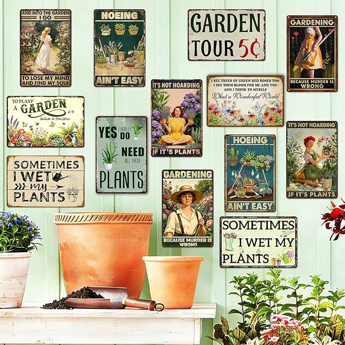 Funny Garden Decor Plant Accessories Indoor Gardening Gifts For Women Metal Tin Sign Vintage Yard Art Outdoor Yes I Really Do Need All These Plants Signs Greenhouse Accessories For Outside 8x12 Inch