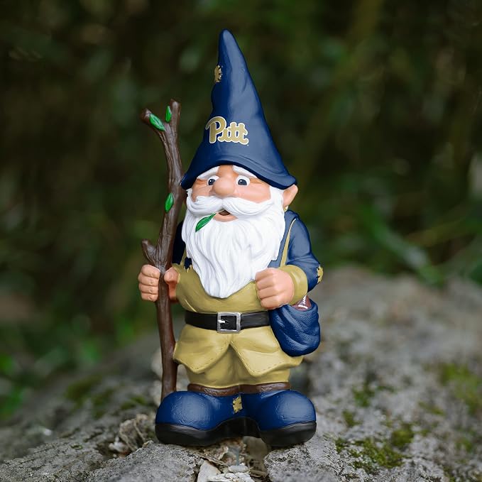 FOCO NCAA Unisex-Adult NCAA College Team Logo Holding Stick Garden Statue Outdoor Gnome