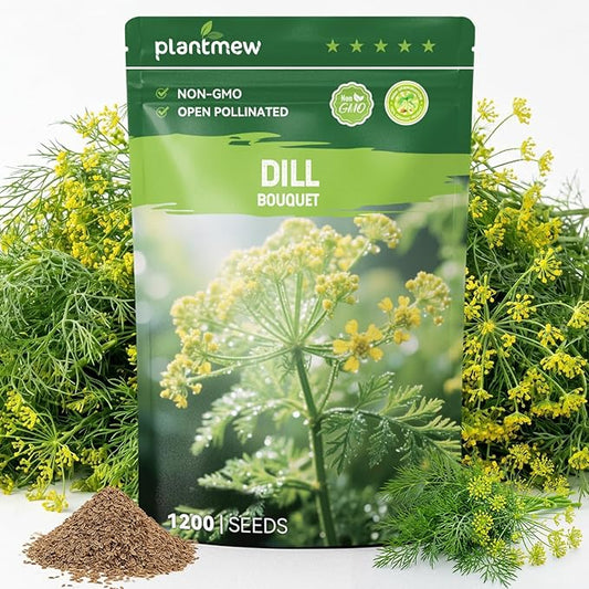 1200 Bouquet Dill Seeds for Planting Indoors & Outdoors - Premium Non-GMO Culinary Herb Seeds for Pickling, High Germination Fast Growing