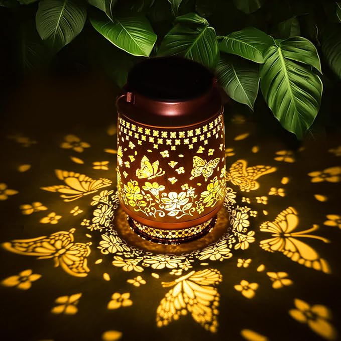 Butterfly Gifts for Women Butterfly Solar Lantern Mothers Day Gifts Birthday Gifts for Women Mom Grandma Sister Friend Garden Decor Metal Solar Lights Outside Decorative for Yard Patio Pathway Porch