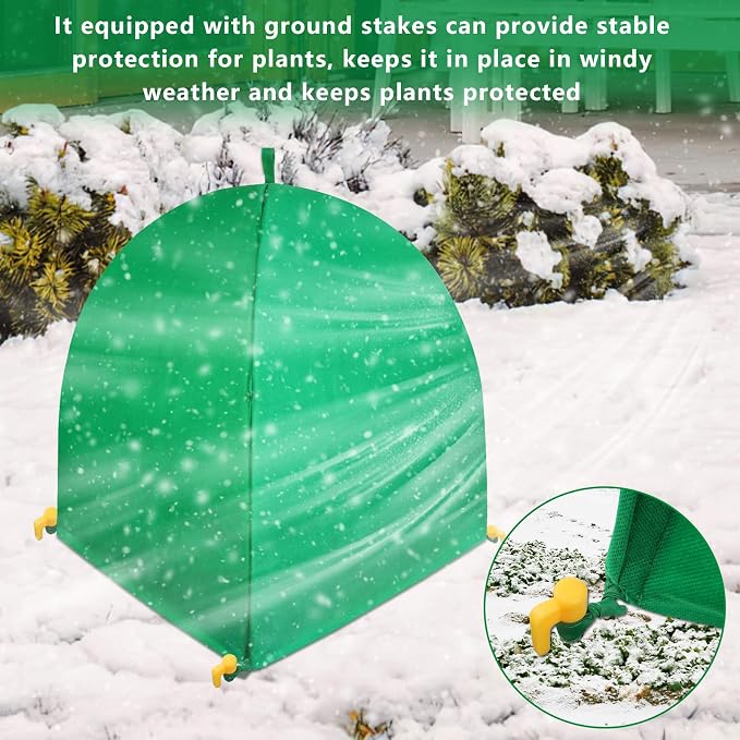 2 PACK Winter Plant Covers Freeze Protection Shrub Covers for Winter Frost Protection for Plants in Winter Warm Plant Tent Protecting Fruit Potted Plants Tree From Freezing Animals Eating (35x35x39)