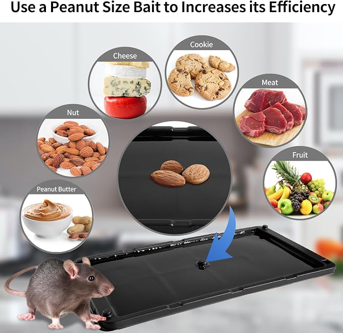 LULUCATCH Mouse Glue Traps 30 Pack, Larger & Heavier Plastic Sticky Glue Traps with Extra-Strong Adhesive for Mice, Rats, Sticky Mouse Trap for Indoor Use, Easy to Set