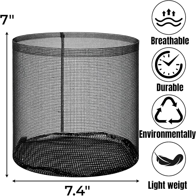 Hiceeden 6 Pcs Mesh Pond Plant Bag, 7" x 7.4" Reusable Pond Planting Pot, Breathable Plastic Aquatic Planter Grow Bags for Garden, Water Lily, Lotus, Hyacinth, Daffodil