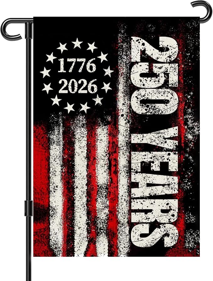 250 Anniversary Usa Garden Flags for Outside,250 Anniversary USA Flag 1776-2026 Semiquincentennial Commemorative Patriotic Yard Sign 4th of July Decorations 250 Year of Freedom Banner Double-Sided Waterproof Garden Flag with Stars Stripes 250 Year Amer...
