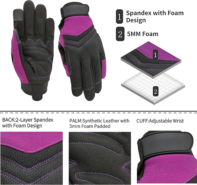 Gardening Gloves,Women Yard Work Garden Glove,Gifts | Thorn Proof,Puncture Resistant,Touchscreen,Gift,Leather,Spandex