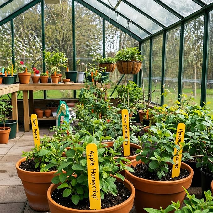 Weysat 200 Pcs 12" Wood Plant Labels for Field or Containers Plant Tags Wood Garden Labels for Seedling Stakes Markers Nursery Seed Tags with Smooth Surface for Pot Herbs Flowers Vegetables (Yellow)
