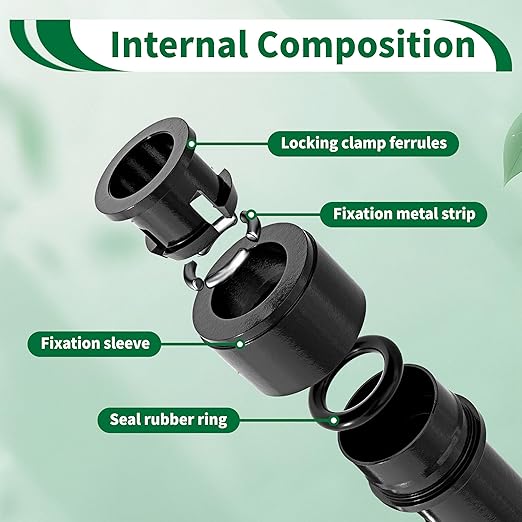 27Pcs 1/4" Drip Irrigation Quick Connect Fittings Kit (6 Couplings, 6 Tees, 6 Elbows, 2 Shut Off Valves, 6 Plugs & Tubing Cutter), Drip Line Connectors for 1/4" Tubing