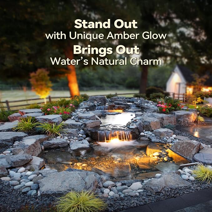 LEONLITE 5CCT Underwater Pond Light, 12-24V AC/DC Low Voltage Fountain Lights, IP68 Waterproof Submersible Spotlight for Outdoor Fountain Waterfalls Garden, 1800K/2700K/3000K/4000K/5000K, Pack of 2