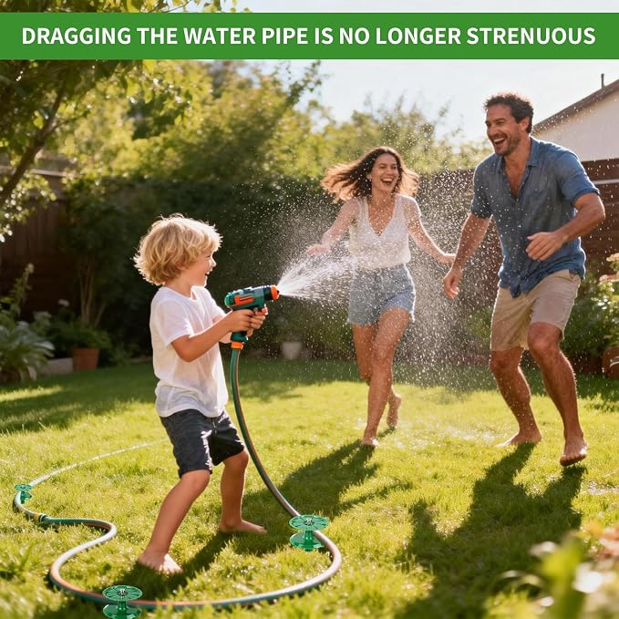 8 Pack 10 Inch Garden Hose Guide Stakes, Upgraded Reinforced Disc, Rotatable Double-Disk Sun Protection Heavy-Duty Plastic Stake, Hose Guard for Yard, Lawn & Flower Bed Landscaping(Green 8Pcs)