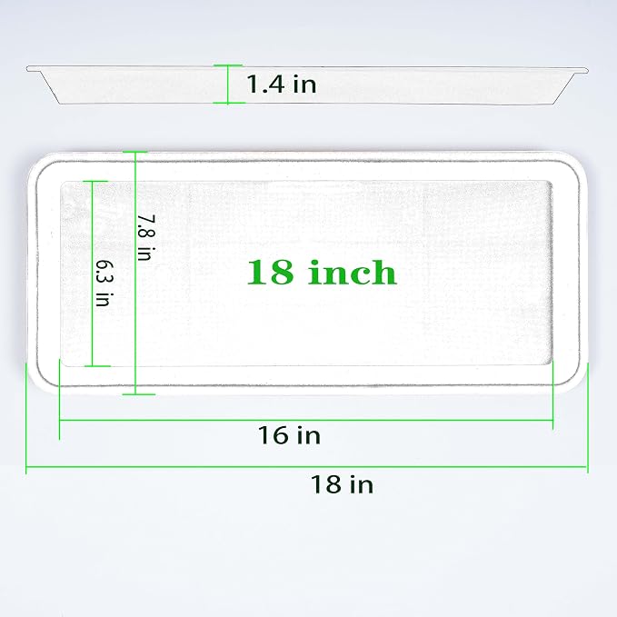 VUWEZ 4 Pack of Plastic Plant Tray Saucer Rectangular 17 18 inch, Planter Trays Saucers for Indoors Outdoor, Plant Water Drip Trays for Flower Pot Planter, Windowsill Plants Tray (7.8 X 17.5'', Black)