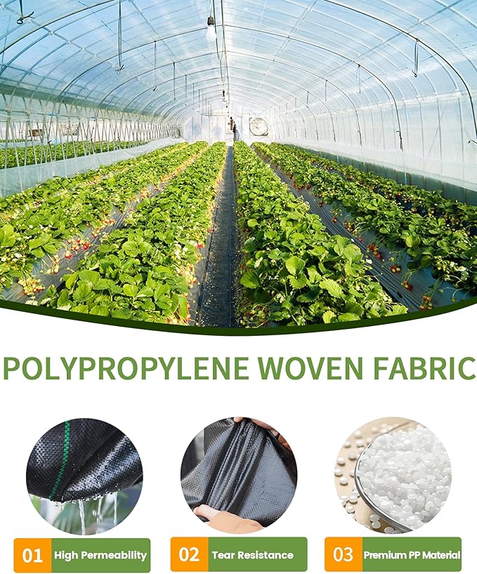 Pterying 6.5ftx300ft Weed Barrier Landscape Fabric Heavy Duty, Premium 3oz Garden Geotextile Fabric, Outdoor Weed Blocker Fabric, for Driveway Mats, Erosion Control, Ground Cover Weed Barrier