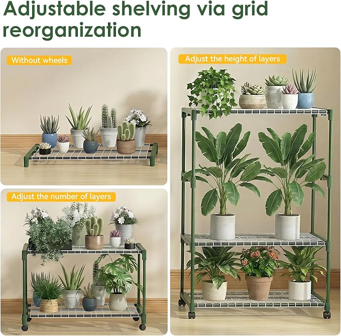 5 Tier Indoor Greenhouse with Grow Lights & Wheels & 2 Ventilation Windows & 5 Shelves , 36"x19"x70" Mini Greenhouse with Wheels & Transparent PE Cover
