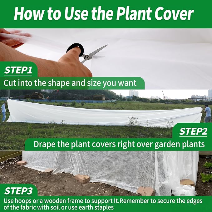 Avalution Plant Covers Freeze Protection, 10x30 FT Frost Cloths for Outdoor Plants, 0.9 oz/yd² Reusable Frost Blankets for Outdoor Plants, Row Covers for Vegetables Season Extension