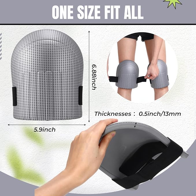 WinnerWhy Gardening Knee Pads for Women and Men Lightweight Waterproof Foam Knee Pads for Gardening and Housework with Adjustable Hook'n'Loop Straps(Grey)