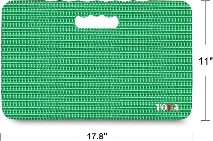 TOUA Kneeling Pad Thick Extra Large High Density Foam Comfort for Work Gardening Yoga Exercise Garden Knee, Green 2 Pack