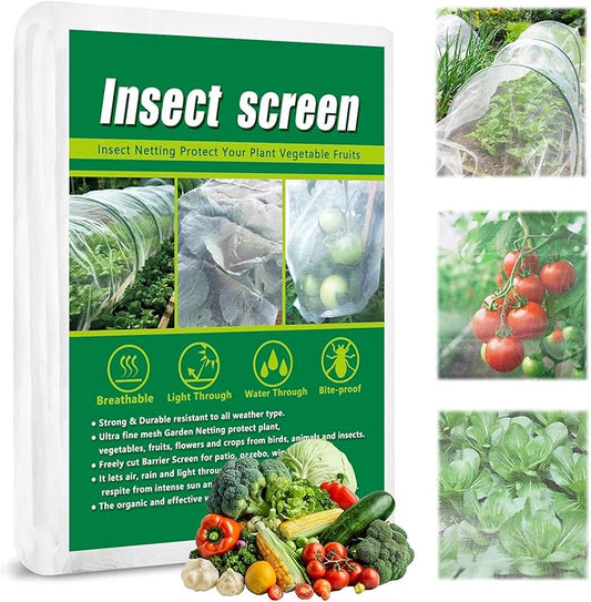 10 X 100 FT Garden Mesh Netting Pest Barrier for Raised Beds, Fruit Tree Netting for Cicadas, Bird Insect Nettings for Garden, Blueberry Bush Strawberry Netting Cover for Garden Protection
