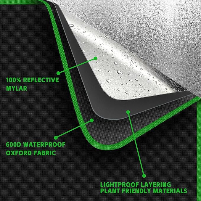 Small Grow Tent for Aerogarden Hydroponics Growing System Indoor 20"x14"x22"High Reflective Mylar Leak-Proof of Light 600D Oxford Fabric for Indoor Plant (Black(with Bottom))