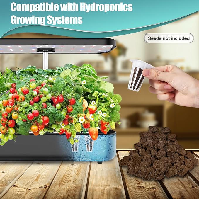 Haligo 50 Pcs Square Hydroponics Pods, Seed Starter Plugs Rapid Rooter, Grow Sponges for Cactus, Succulent, Replacement Cubes for Seeds or Cuttings