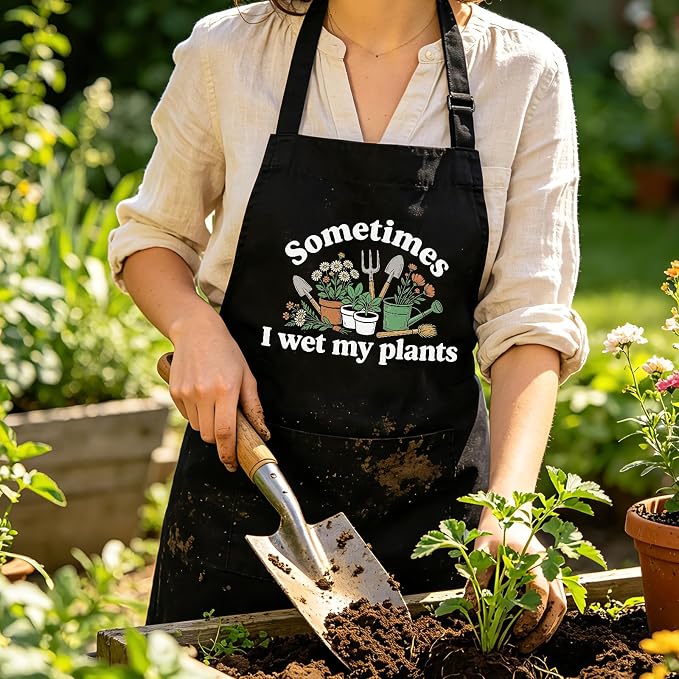 Funny Gardening Apron for Women with Pockets, Garden Gifts for Gardener Plant Lover Mom Grandma Birthday