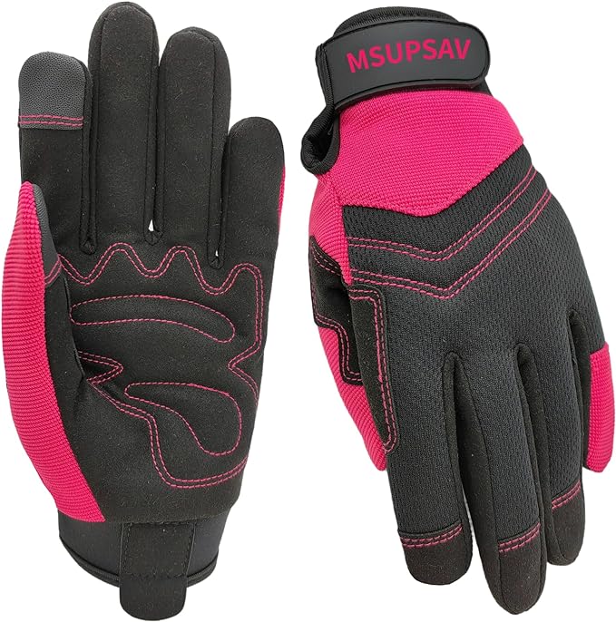 Gardening Gloves,Women Yard Work Garden Glove,Gifts | Thorn Proof,Puncture Resistant,Touchscreen,Gift,Leather,Spandex