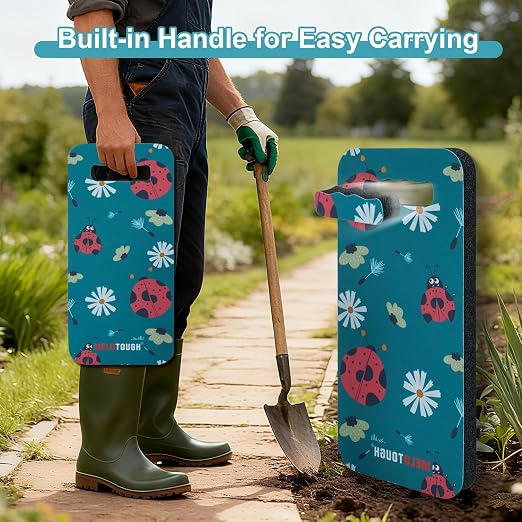 MELOTOUGH Garden Kneeling Pad, 1" Thick Soft NBR Foam Kneeling Pads for Gardening, Cleaning, Work - Lightweight & Comfortable, 15.75"x7.2" (Ladybug)