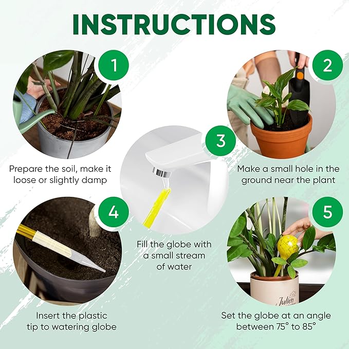 Plant Watering Globes Set of 6 – Small Glass Self Watering Bulbs for Indoor & Outdoor Plants – Multicolor Passive Watering Devices for Short-Term Soil Moisture Support