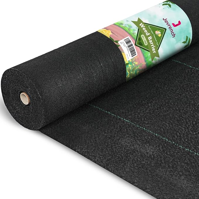 Jevrench 5oz Weed Barrier Landscape Fabric Heavy Duty, 3ft x 100ft Dual-Layer Premium Garden Landscaping Fabric, Ground Cover Weed Control Fabric Outdoor Weed Mat Garden Lawn Fabric