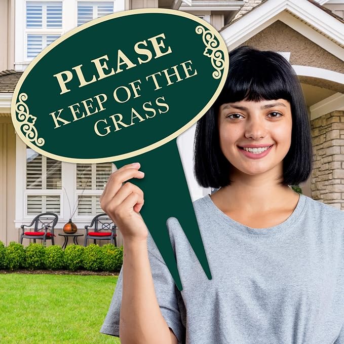 Custom Yard Signs, No Trespassing Sign, Personalized Inground for Outdoor Use Oval, 12x15 Inches, Aluminum Composite Made in USA
