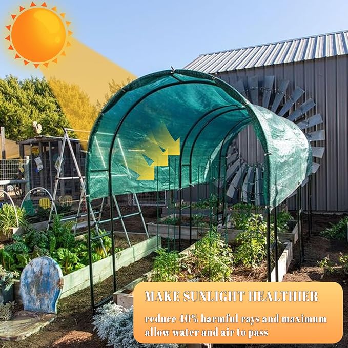 Cool Area 40% 8x12ft Sunblock Shade Cloth Cover Mesh UV Resistant Net for Garden Flower Plant Greenhouse, Dark Green