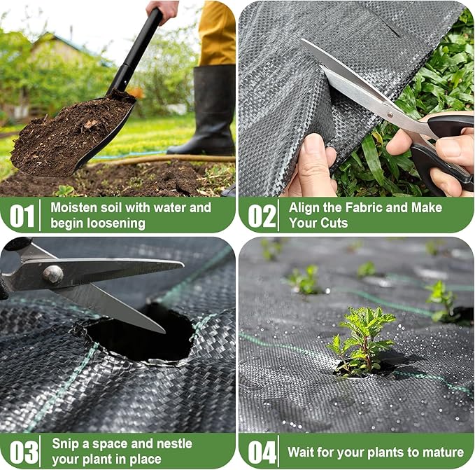 3FTx300FT Weed Barrier Fabric Heavy Duty, Gardening Landscape Fabric Cover Mat, Durable Weed Control Fabric for Garden Bed Cover, Landscaping, Commercial Driveway, Underlayment Use (3x300FT-3.2OZ).