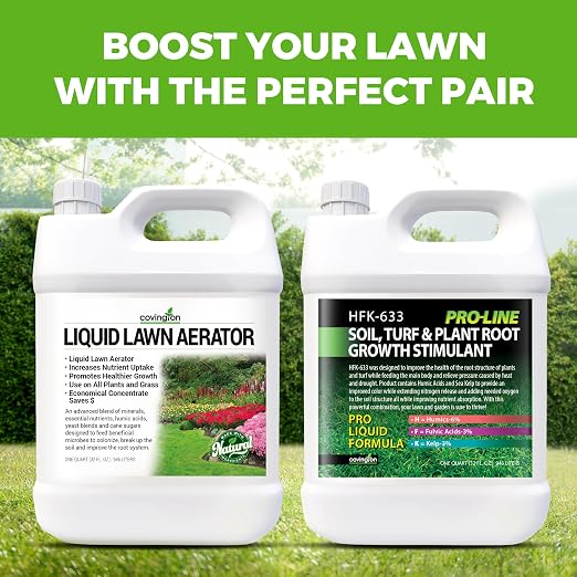 Covington Liquid Lawn Aerator (32oz) – Soil Conditioner & Softener for Lawns & Gardens – Loosens Clay & Compacted Soil for Better Water & Nutrient Absorption – Liquid Aeration Concentrate, Made in USA