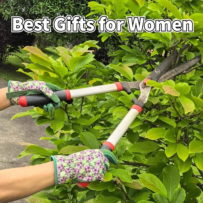 Gardening Gloves,Women Yard Work Garden Glove,Gifts | Thorn Proof,Puncture Resistant,Touchscreen,Gift,Leather,Spandex