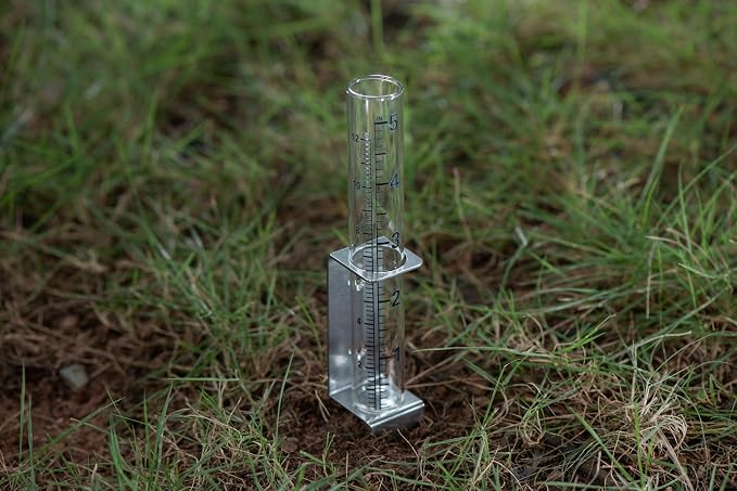 5" Capacity Rain Gauge with 2 in 1 Stainless Steel Rack Holder for Yards, Lawns, Pathway, Patio
