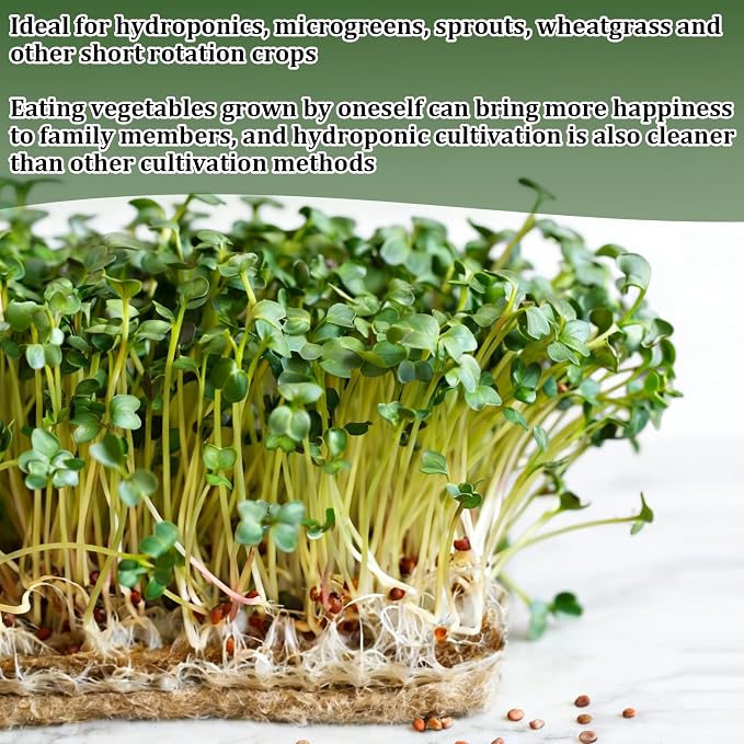 1 Roll 10" X 236"Microgreen Grow Mat, Hydroponic Grow Pads Natural Fiber Grow Mats, Microgreens Growing Kit, Indoor Organic Production for Wheatgrass Sprouts Starter Tray
