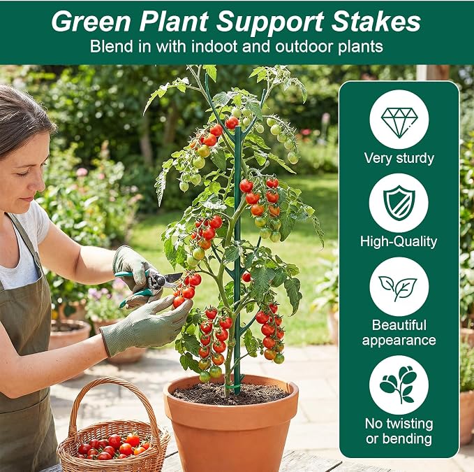 5 Pack Monstera Plant Support Moss Poles for Climbing Plants Moss Stick Pins Plant Stakes Climbing Plant Hook to Hold Plant Together Moss Pole for Support Tall Potted Plants Outdoor