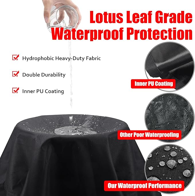 Grill Cover, 44 inch Heavy Duty BBQ Gas Grill Cover for Outdoor Grill, Waterproof, Weather Resistant, Anti-UV, Rip-Proof, Fade Resistant Barbecue Cover with Hook-and-Loop Straps for Most Grills