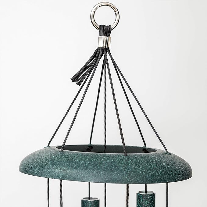 Corinthian Bells 27 Inch Green Wind Chimes for Outside, Outdoor Garden Wind Chime for Patio & Backyard Decor, Made in USA