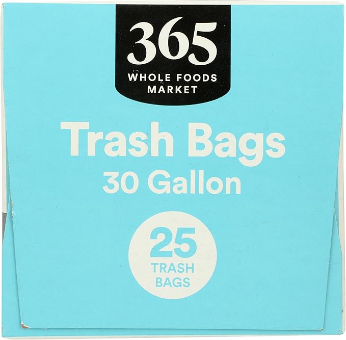 365 by Whole Foods Market, Flextra Strength Drawstring Trash Bags, 30 Gallon, 25 Count