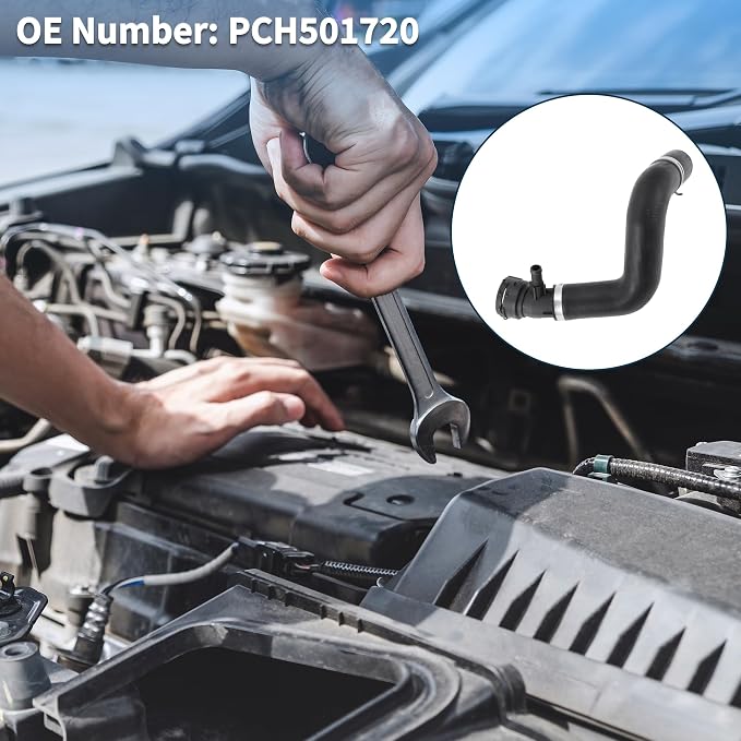 Radiator Hose for Land Rover Range Rover HSE Sport Utility 4.4L 2006-2009 Good Sealing No.PCH501720 Upper Coolant Water Hose Black 1 Pcs