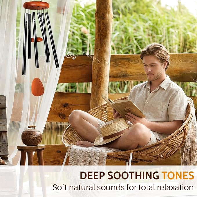 Wind Chimes for Outside, Fathers Day Dad Gifts for Men & Gifts for Women, Mom, Grandma, Deep Tone Soothing Melodic Chimes, Memorial & Sympathy Wind Chimes, Suitable for Garden, Porch & Patio Decor